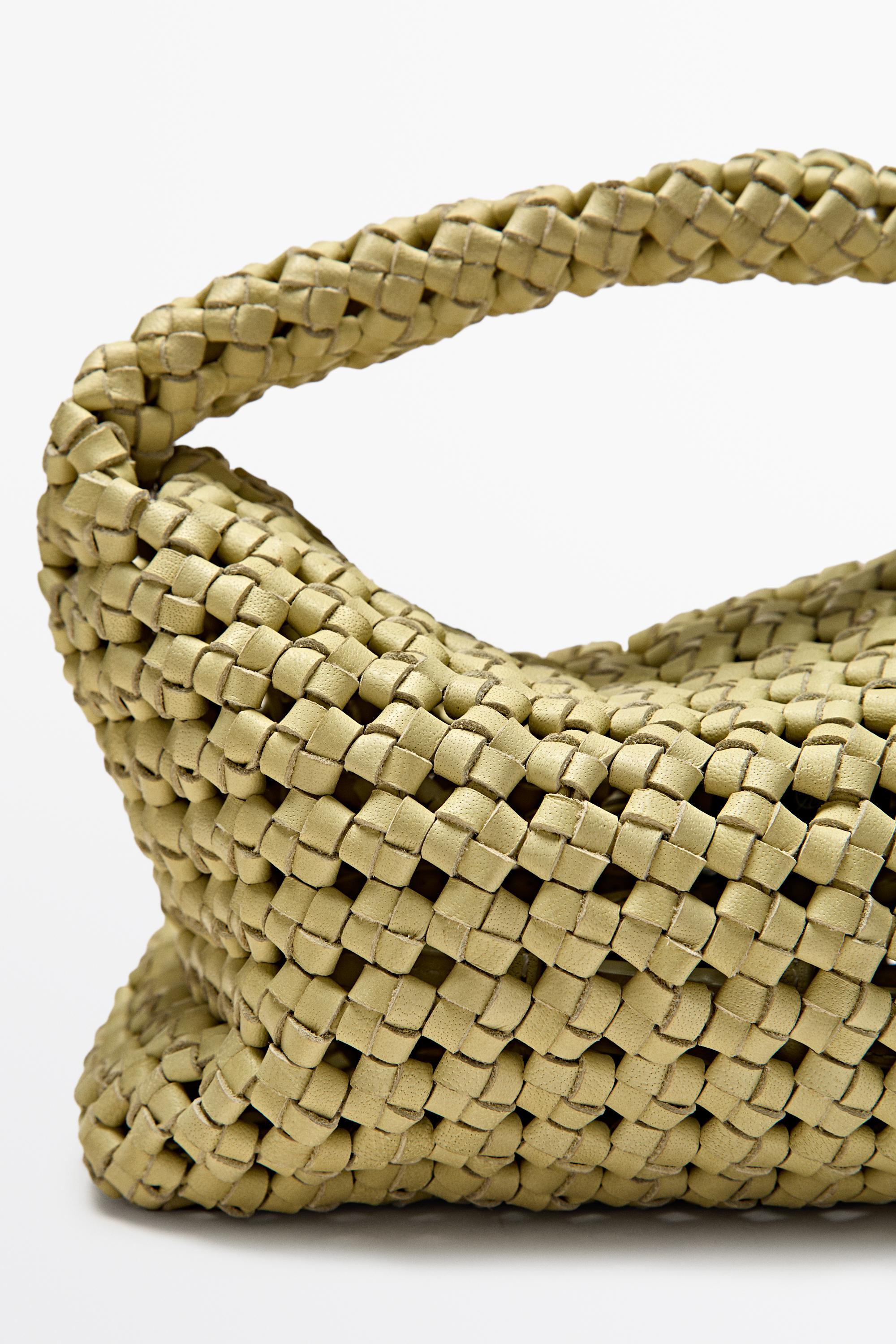 Braided leather mini bag
